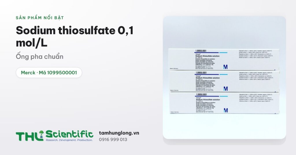 Sodium thiosulfate 0,1 mol/L dạng ống pha chuẩn – Merck: dung dịch chuẩn cho chuẩn độ iod